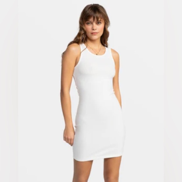 Roxy Good Keepsake Mini Tank Crossback Dress in Off-White, Size M - Picture 1 of 4